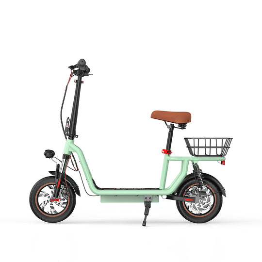 iScooter i12 With seat and rear basket Electric Scooter 12-Inch 36v7.5ah Foldable E-scooter 30-35Km Range 25Km/h Speed