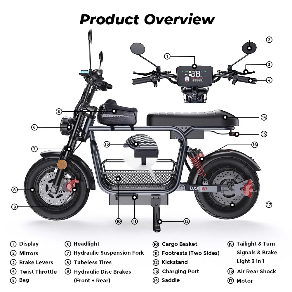 iScooter DX5 With seat City E-scooter