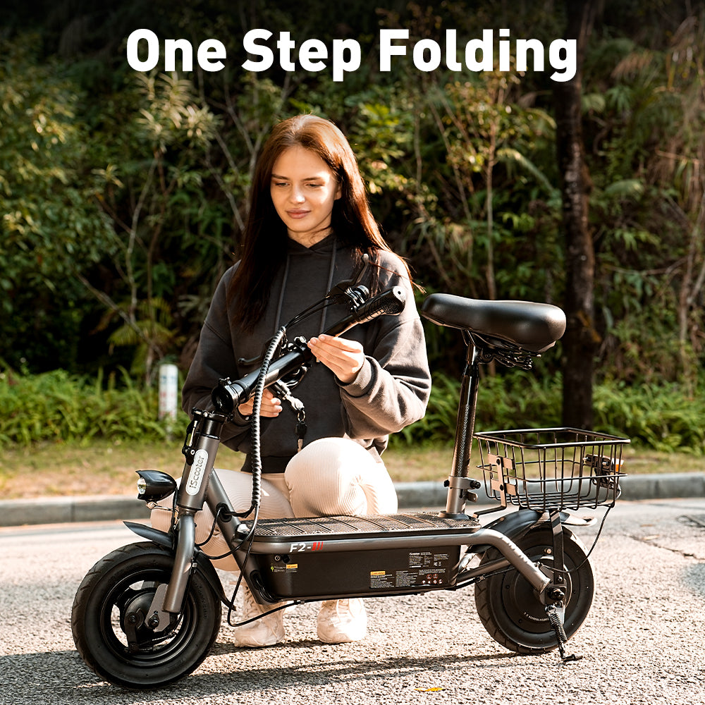 iScooter F2 Electric Scooter 500W 36V 7.8ah Escooter 10Inch Pneumatic Tire 30Km/H Speed 30Km Range Double Drum Brakes E-Scooter