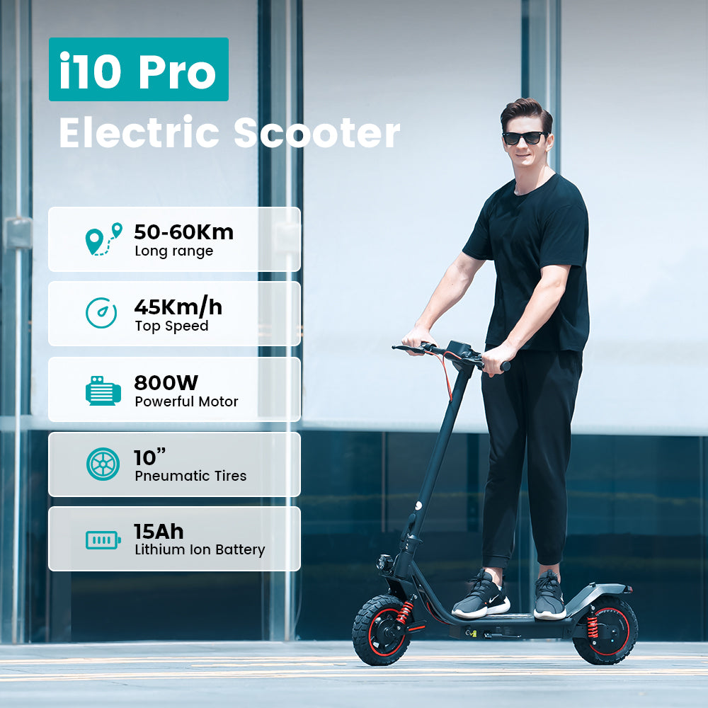 iScooter i10 Pro 800W 10 inch electric scooter 60 km max. range Powerful scooters 15 Ah 45 km/h electric scooter