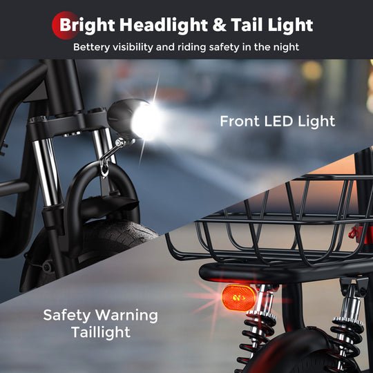 iScooter i12 500W Electric Scooter 12Inch 36v7.5ah Foldable Escooter Electric Scooters 30-35Km Range 25Km/h Speed With Basket