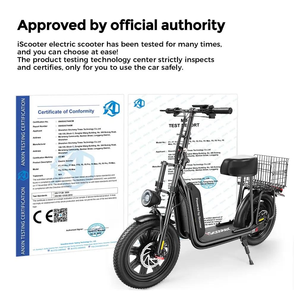 iScooter F7 Seated Electric Scooter Light commuting