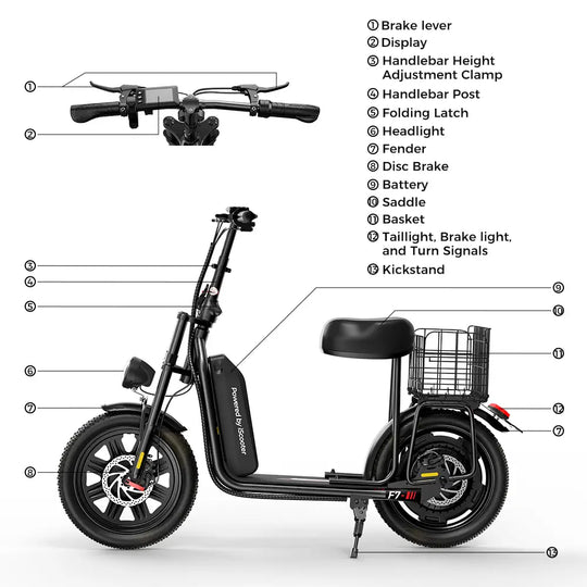 iScooter F7 Seated Electric Scooter Light commuting