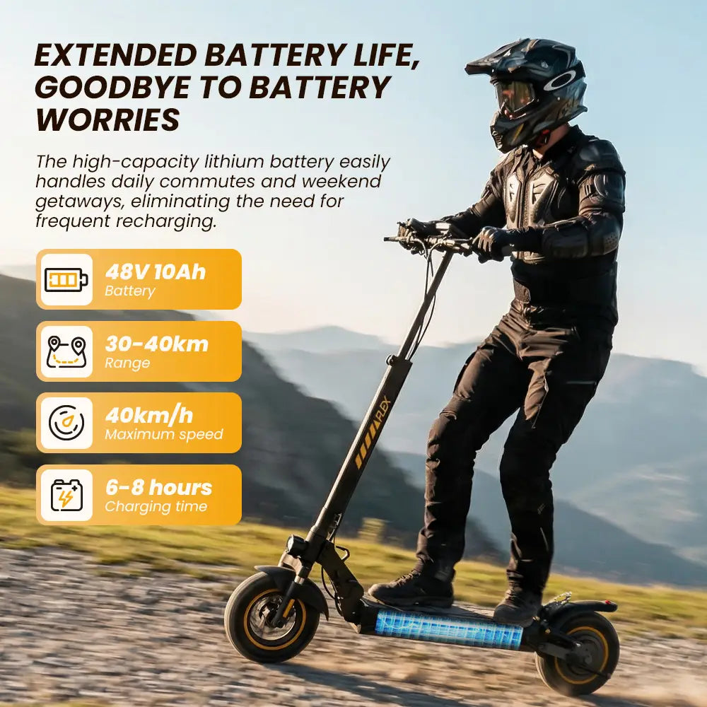 iScooter W9 Air Electric Scooter 48V 10Ah Battery 30-40km Range 800W Motor 40km/h Max speed Double suspension 10" Off-road Tires Aldult E-Scooter