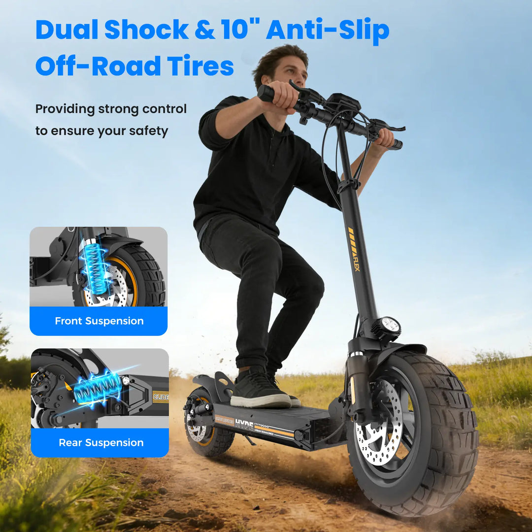 iScooter W9 Air Electric Scooter 48V 10Ah Battery 30-40km Range 800W Motor 40km/h Max speed Double suspension 10" Off-road Tires Aldult E-Scooter
