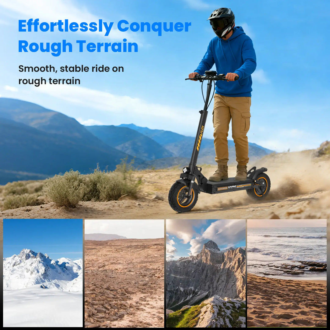 iScooter W9 Air Electric Scooter 48V 10Ah Battery 30-40km Range 800W Motor 40km/h Max speed Double suspension 10" Off-road Tires Aldult E-Scooter