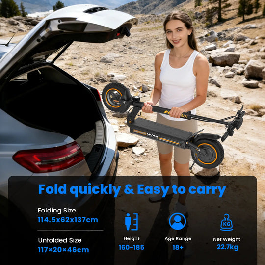 iScooter W9 Air Electric Scooter 48V 10Ah Battery 30-40km Range 800W Motor 40km/h Max speed Double suspension 10" Off-road Tires Aldult E-Scooter