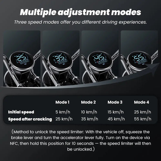 iScooter Y18 Electric Motorcycles 48V 20Ah Battery 80-90km Range 2000W Motor 55km/h Max speed Double suspension 15"x 3.o" All-TerrainTires E-bike