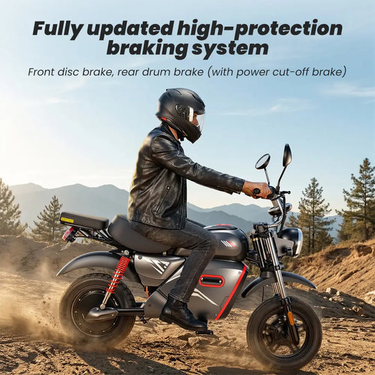 iScooter Y18 Electric Motorcycles 48V 20Ah Battery 80-90km Range 2000W Motor 55km/h Max speed Double suspension 15"x 3.o" All-TerrainTires E-bike