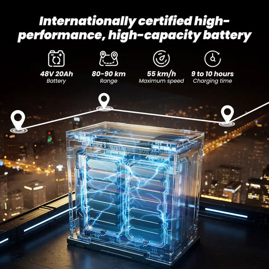 iScooter Y18 Electric Motorcycles 48V 20Ah Battery 80-90km Range 2000W Motor 55km/h Max speed Double suspension 15"x 3.o" All-TerrainTires E-bike