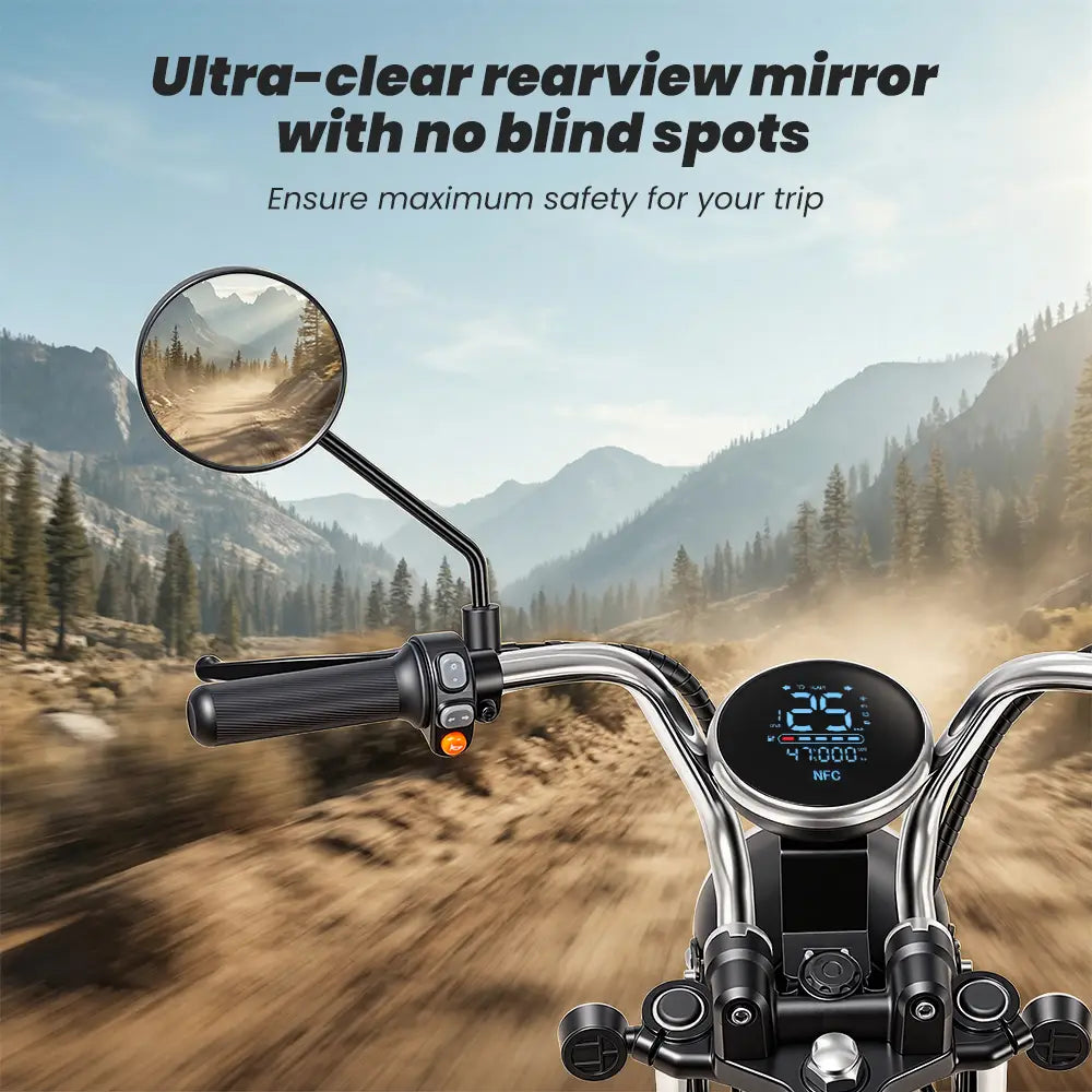 iScooter Y18 Electric Motorcycles 48V 20Ah Battery 80-90km Range 2000W Motor 55km/h Max speed Double suspension 15"x 3.o" All-TerrainTires E-bike