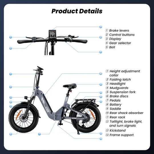 iScooter EB8 Foldable Fat tires E-bike