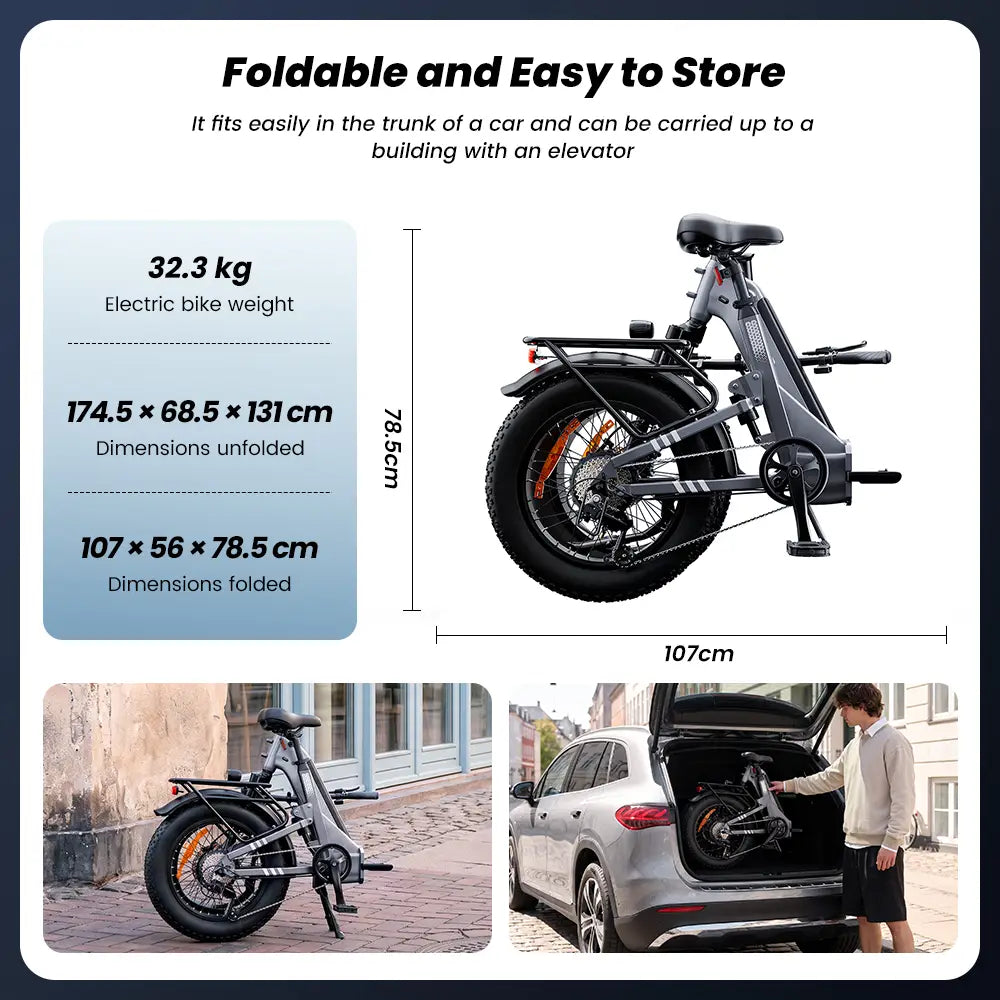iScooter EB8 Foldable Fat tires E-bike