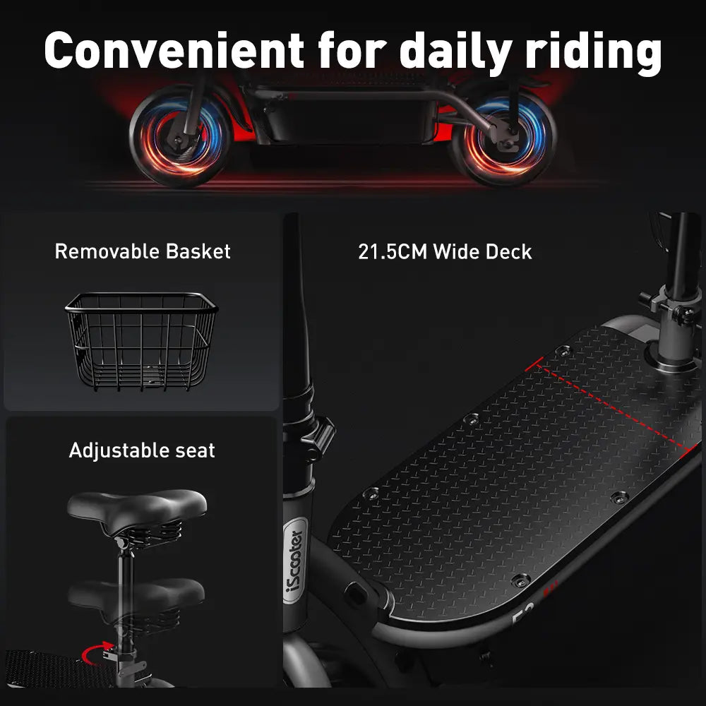 iScooter F2 Seated Electric Scooter 500W 25km/h
