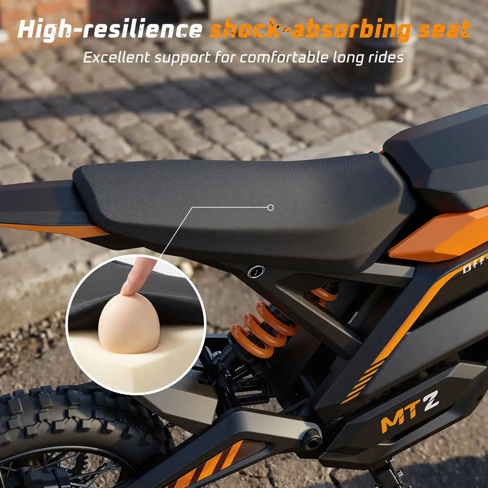 iScooter MT2 E-Motorcycle 48V 22.5Ah 56-72km 3000W 60km/h Hydraulic Brake Dual hydraulic suspension With NFC 14"+12" Off-road Tires Electric bike