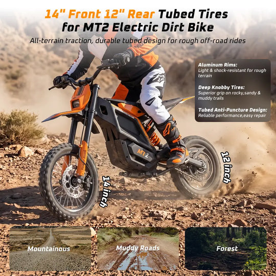 iScooter MT2 E-Motorcycle 48V 22.5Ah 56-72km 3000W 60km/h Hydraulic Brake Dual hydraulic suspension With NFC 14"+12" Off-road Tires Electric bike