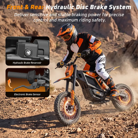 iScooter MT2 E-Motorcycle 48V 22.5Ah 56-72km 3000W 60km/h Hydraulic Brake Dual hydraulic suspension With NFC 14"+12" Off-road Tires Electric bike
