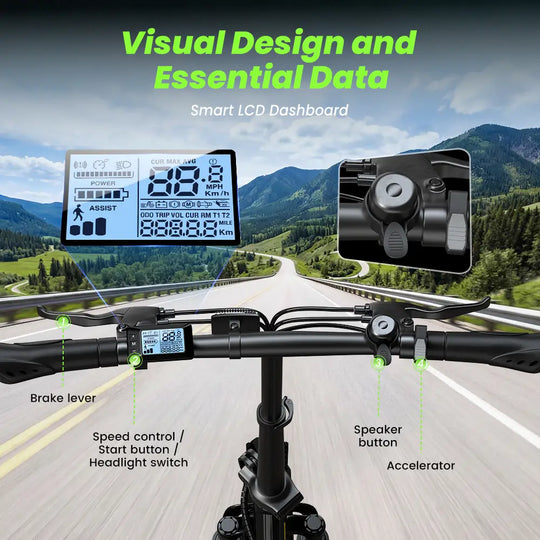 iScooter U4 Foldable E-bike 36V 10.4Ah Battery 55-90km Range 250W Motor 25km/h Speed Front suspension 16" Tires City Electric bicycle.