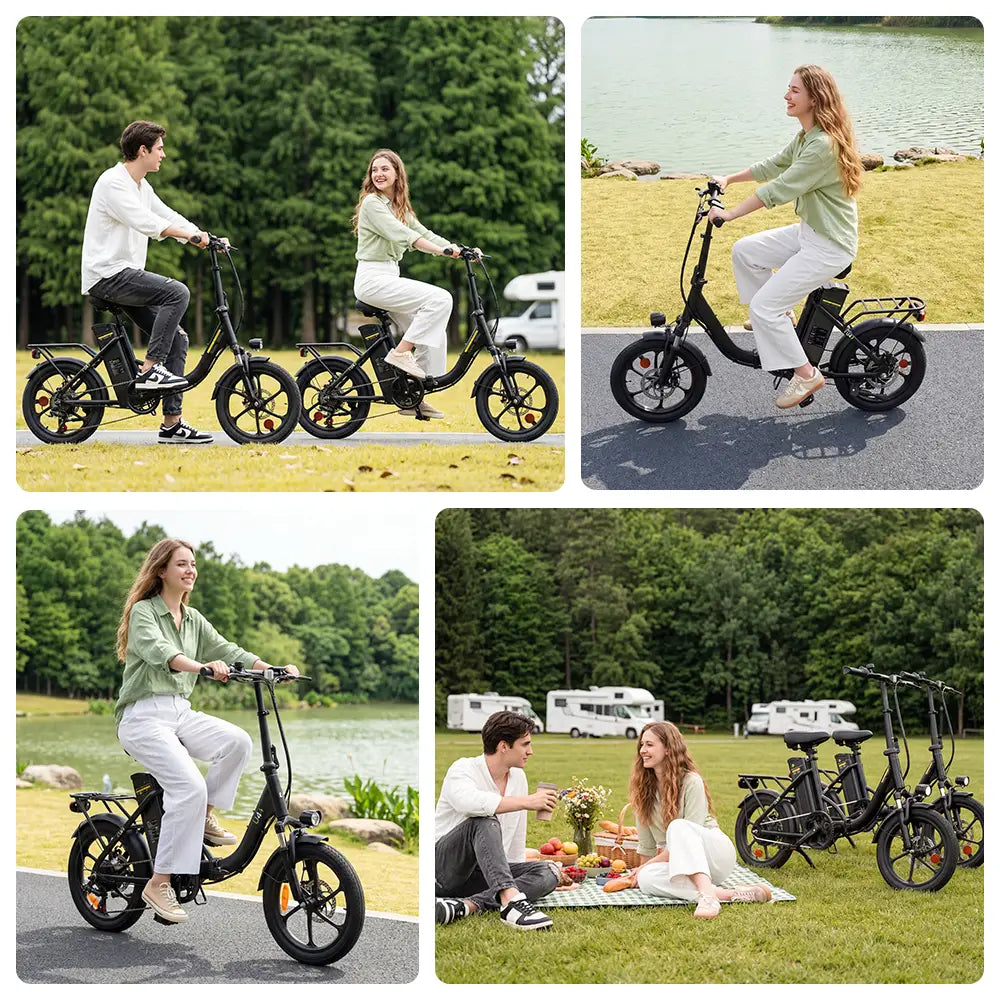 iScooter U4 Foldable E-bike 36V 10.4Ah Battery 55-90km Range 250W Motor 25km/h Speed Front suspension 16" Tires City Electric bicycle.