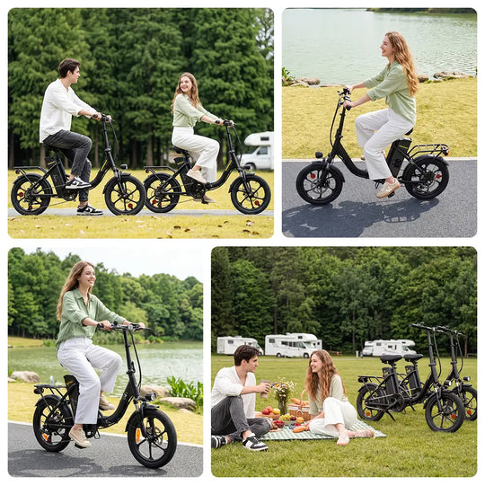 iScooter U4 Foldable E-bike 36V 10.4Ah Battery 55-90km Range 250W Motor 25km/h Speed Front suspension 16" Tires City Electric bicycle.