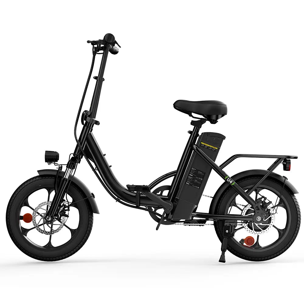 iScooter U4 Foldable E-bike 36V 10.4Ah Battery 55-90km Range 250W Motor 25km/h Speed Front suspension 16" Tires City Electric bicycle.