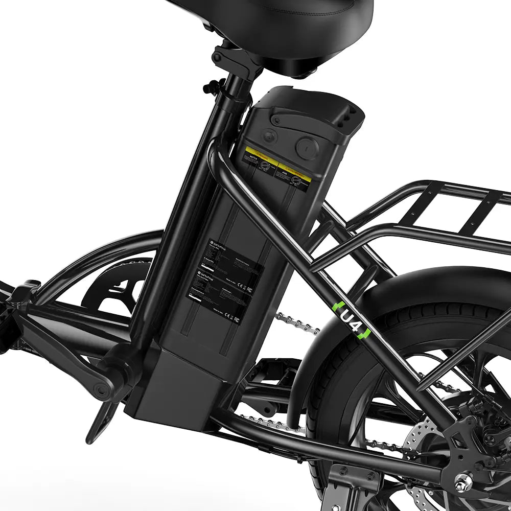 iScooter U4 Foldable E-bike 36V 10.4Ah Battery 55-90km Range 250W Motor 25km/h Speed Front suspension 16" Tires City Electric bicycle.