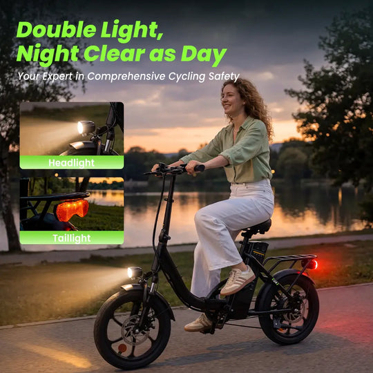 iScooter U4 Foldable E-bike 36V 10.4Ah Battery 55-90km Range 250W Motor 25km/h Speed Front suspension 16" Tires City Electric bicycle.