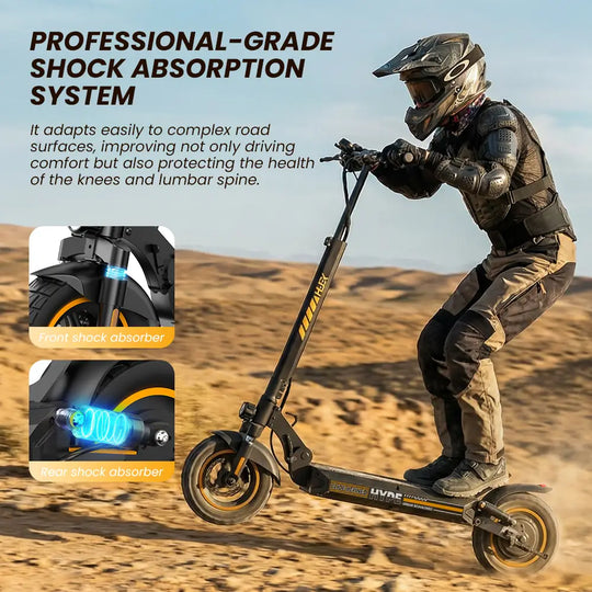 iScooter W9 Air Electric Scooter 48V 10Ah Battery 30-40km Range 800W Motor 40km/h Max speed Double suspension 10" Off-road Tires Aldult E-Scooter