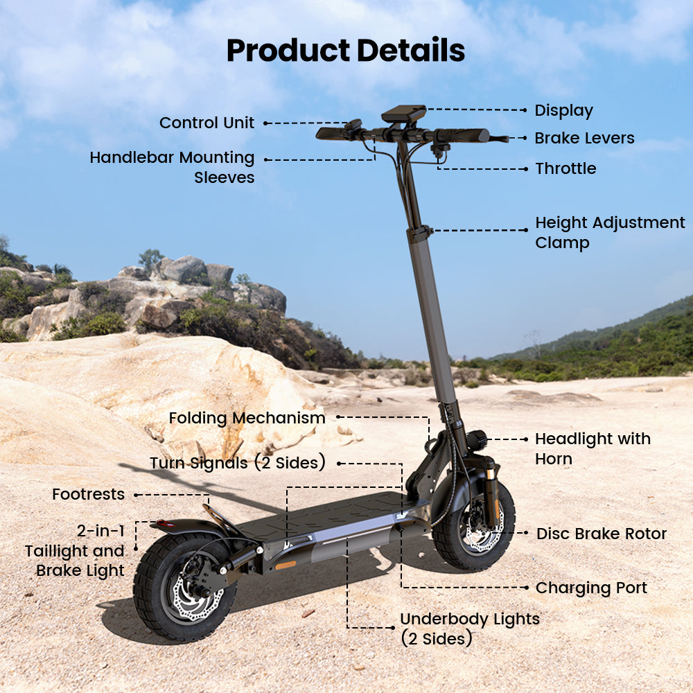 iScooter W9 1000W Off-Road E-Scooter 45km/h