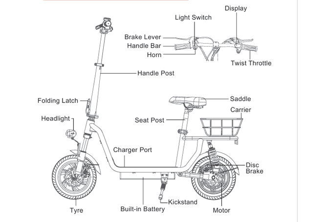 iScooter i12 500W Electric Scooter 12Inch 36v7.5ah Foldable Escooter Electric Scooters 30-35Km Range 25Km/h Speed With Basket