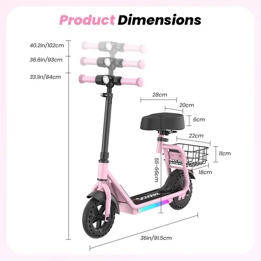 iScooter iK7 Kids Electric Scooter With seat