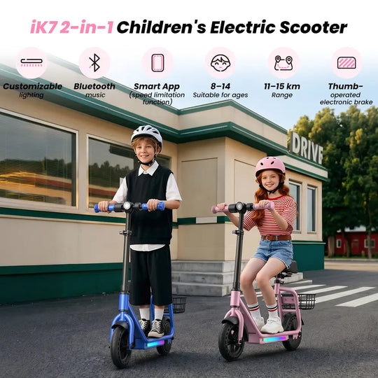 iScooter iK7 Kids Electric Scooter With seat
