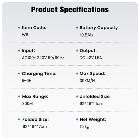 iScooter W6 City commuting Electric Scooter